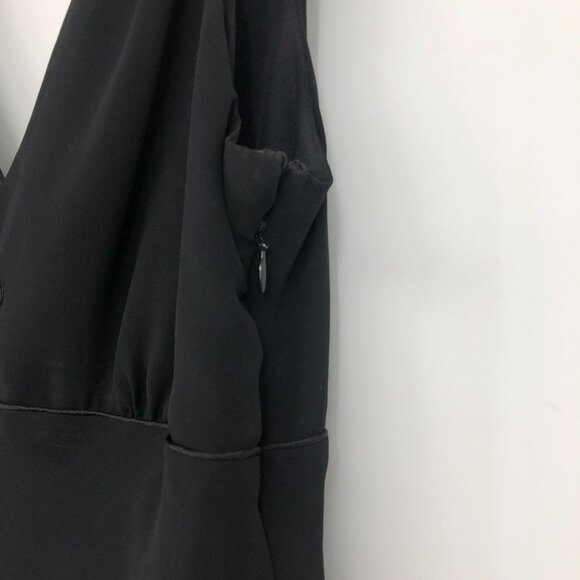 Lori Ann Montreal Vintage Black sleeveless tiered midi  dress sequin broach 8 - Picture 13 of 16